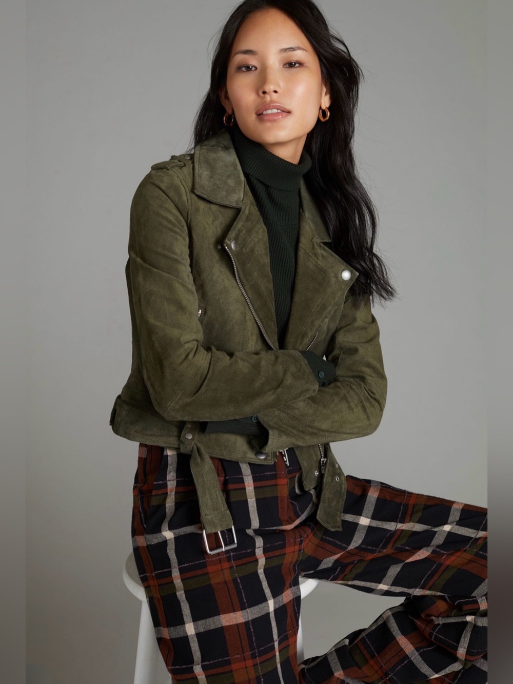BlankNYC Moss Green Suede Moto Jacket NWT Medium